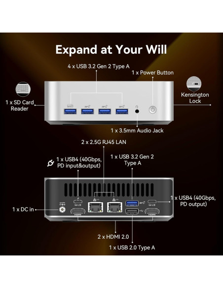 Mini PC GEEKOM A8 Max | AMD Ryzen 7 8745HS | 32GB RAM, 1TB SSD Mini PC GEEKOM A8 Max | AMD Ryzen 7 8745HS | 32GB RAM, 1TB SSD