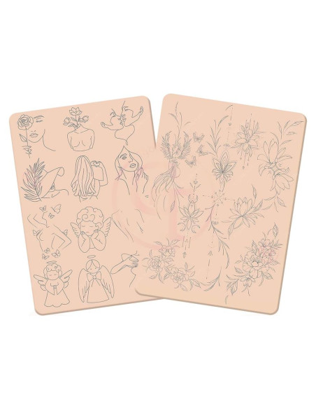 Piel de Tatuaje Pequeña Doble Cara TgoBeauty 1.5mm Rosa Piel de Tatuaje Pequeña Doble Cara TgoBeauty 1.5mm Rosa