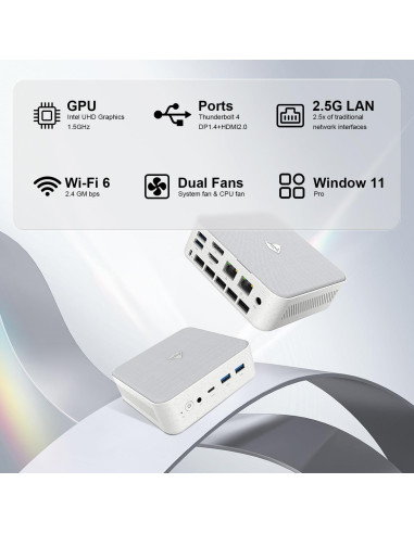 Mini PC Machenike Machcreator i5-12450H 16GB RAM 1TB SSD Gris