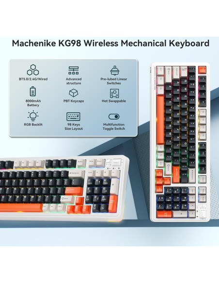 Teclado Mecánico Machenike KG98 RGB Compacto 98 Teclas Teclado Mecánico Machenike KG98 RGB Compacto 98 Teclas