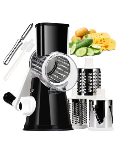 Rallador de Queso Rotatorio Maxceysen 3 en 1 Acero Inoxidable