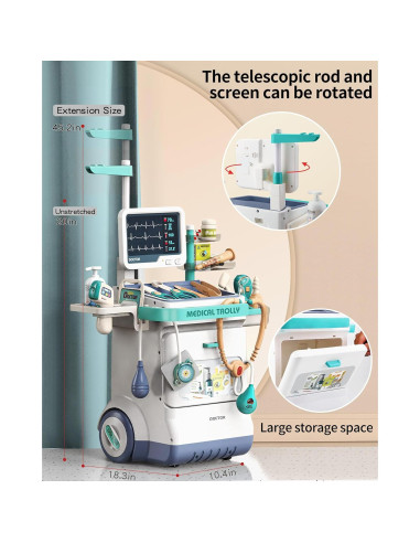 Kit Médico de Doctor para Niños Jovow 3 a 8 Años con Sonido