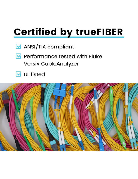 Cable de Parche de Fibra Multimodo LC trueCABLE 1m Aqua Cable de Parche de Fibra Multimodo LC trueCABLE 1m Aqua