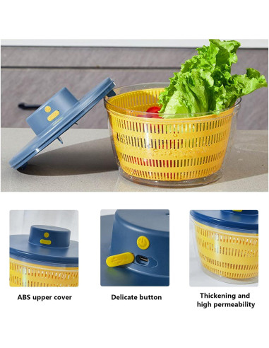 Secadora de Verduras Eléctrica Goldmeet 4L USB Azul