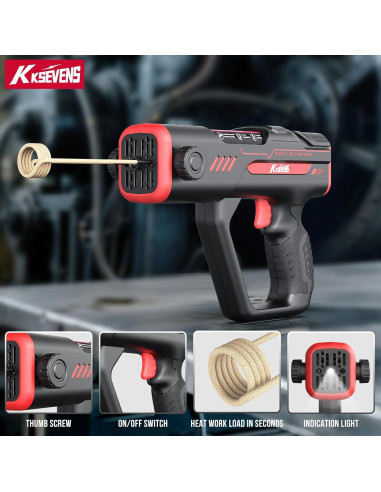 Calentador de Inducción KKSEVENS 1600W con 12 Bobinas Rojo