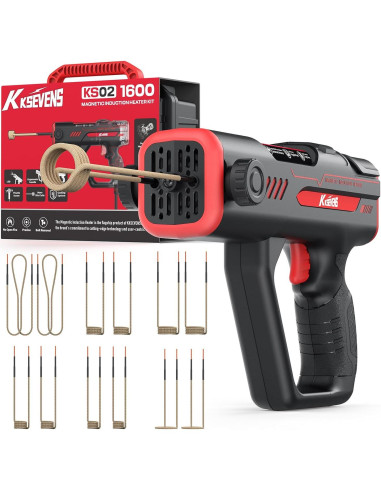 Calentador de Inducción KKSEVENS 1600W con 12 Bobinas Rojo