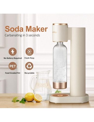 Máquina de Soda GreatWhip 1L Carbonatación Manual Negra
