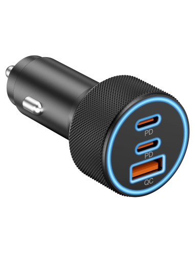 Cargador de coche USB C KENHAO 67W 3 Puertos Carga Rápida
