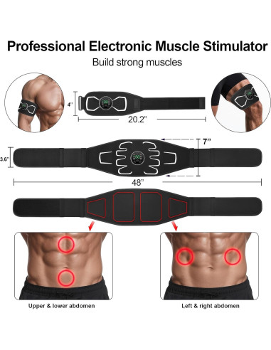 Estimulador Muscular Electrónico GLLAPITK Abdominal Portátil
