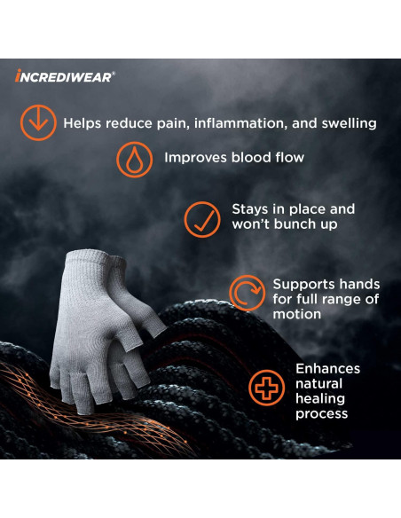 Guantes de Circulación Sin Dedos Incrediwear para Artritis - Grande Guantes de Circulación Sin Dedos Incrediwear para Artritis - Grande