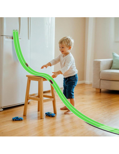 Pista de Carreras Flexible 15 Pies AQFR Verde y Blanco