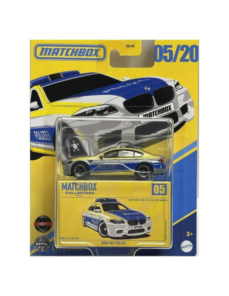 Vehículo a Escala Matchbox BMW M5 Policía 1:64 Vehículo a Escala Matchbox BMW M5 Policía 1:64