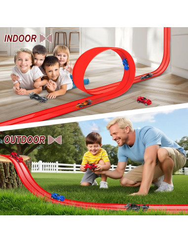 Pista de Carreras Flexible 6 m SHANTOU con 4 Coches y Ventosas