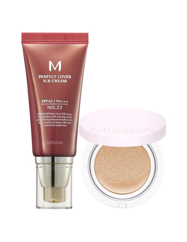 Paquete Dúo Missha M Perfect Cover BB Cream y Magic Cushion