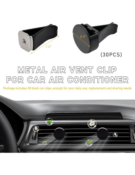 30 Clips de Metal para Ventilación de Aire de Coche Ohleats 30 Clips de Metal para Ventilación de Aire de Coche Ohleats