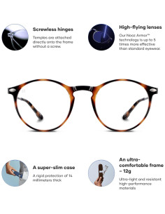 Gafas Anti Luz Azul Nooz Cruz Redondo - Unisex Ligeras 2