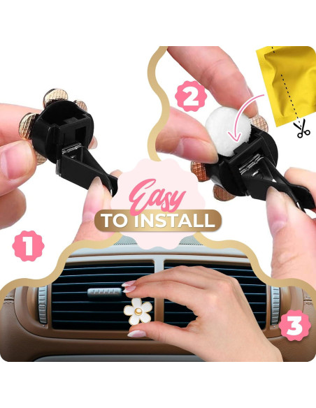 6 Clips Ambientadores de Coche Flor Margarita Zadin Rosa 6 Clips Ambientadores de Coche Flor Margarita Zadin Rosa