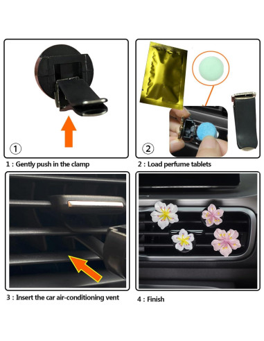 Clips Ambientadores para Auto UPCSKDA 6 PCS Flor Durazno