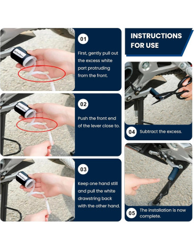 K-Shield 5 Piezas Protector de Zapatos para Motocicleta Negro