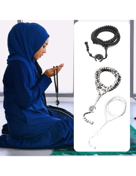 Set 6 Gorras Kufi para Hombres + Cuentas de Oración Tasbih Set 6 Gorras Kufi para Hombres + Cuentas de Oración Tasbih