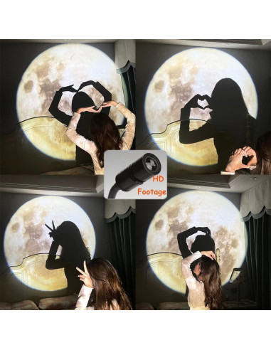 Proyector de Luz Nocturna BODLYL Luna 3 Colores USB 27.94cm