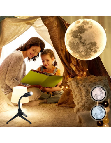 Proyector de Luz Nocturna BODLYL Luna 3 Colores USB 27.94cm