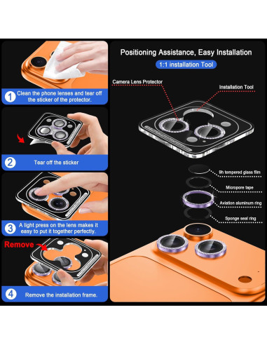 Protector de Lente de Cámara Casetego para iPhone 17 Pro Max/Pro 9H