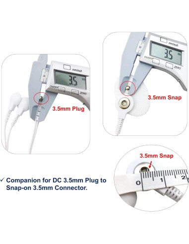 Cables de Electrodos TENS 3.5mm ASTec - 2 Piezas 150cm