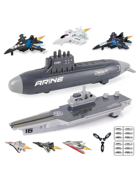 Conjunto de Juguetes de Portaaviones y Submarino WASK Conjunto de Juguetes de Portaaviones y Submarino WASK