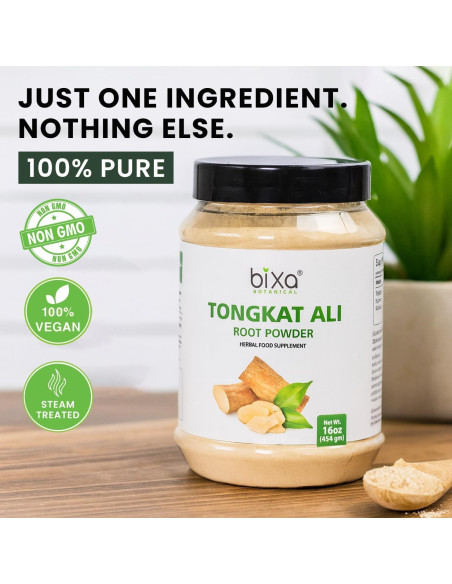 Polvo de Raíz de Tongkat Ali Bixa Botanical 0.45 kg Vegano Polvo de Raíz de Tongkat Ali Bixa Botanical 0.45 kg Vegano