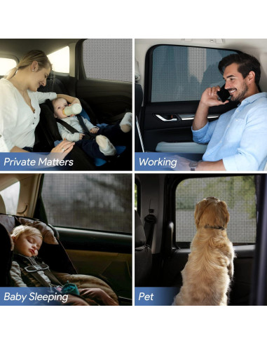 Sombrillas para Ventanas de Auto AUGOLA - Paquete de 2, Grande