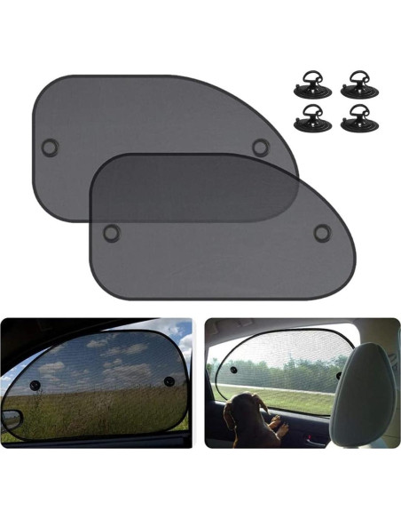 Sombrillas Universales para Ventanas de Auto Moly Magnolia - 2 Piezas, Protección UV 98% Sombrillas Universales para Ventanas de Auto Moly Magnolia - 2 Piezas, Protección UV 98%