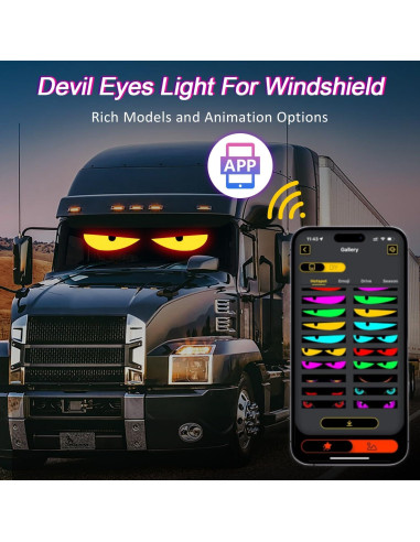 Ojos LED para Parabrisas DouMmantn EM-10 Colorido 35.8cm