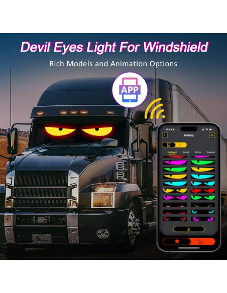 Ojos LED para Parabrisas DouMmantn EM-10 Colorido 35.8cm Ojos LED para Parabrisas DouMmantn EM-10 Colorido 35.8cm