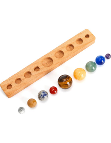 Modelo del Sistema Solar ZENFUN con Gemas Naturales y Soporte