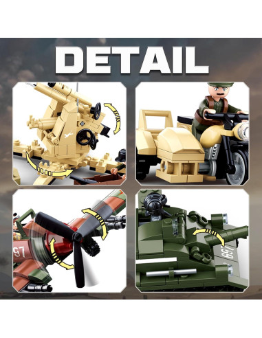 Juego de Construcción Militar Sluban M38-B8006, 988 Piezas