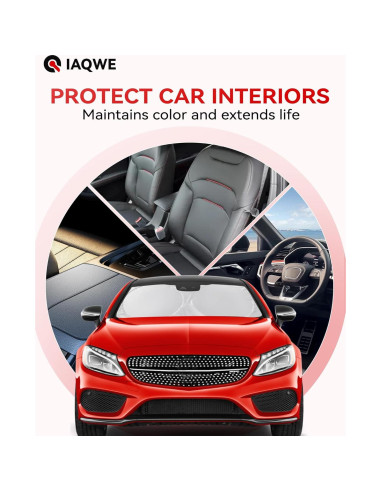 Protector Solar para Parabrisas IAQWE 165 x 81cm Plegable UV