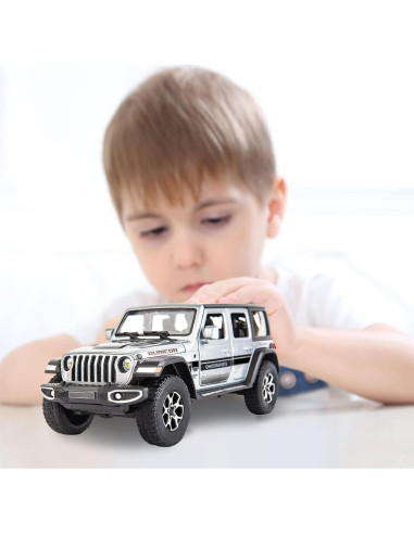 Coche de Juguete BDTCTK Wrangler 1/22 Gris con Luz y Sonido