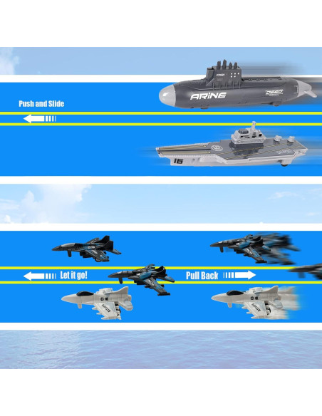 Conjunto de Juguetes de Portaaviones y Submarino WASK Conjunto de Juguetes de Portaaviones y Submarino WASK
