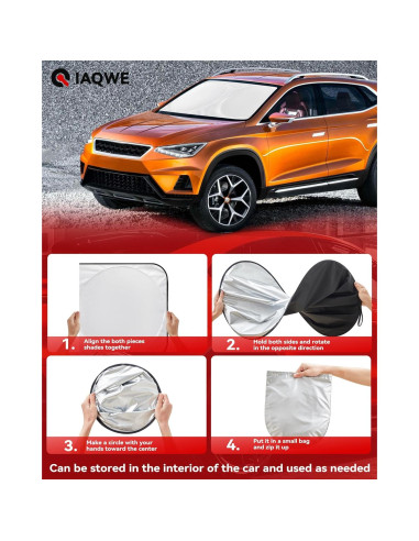 Protector Solar para Parabrisas IAQWE 165 x 81cm Plegable UV