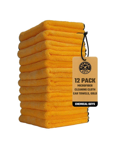 Toallas de Microfibra Premium Chemical Guys MIC_506_12 - 40.64x40.64cm, Paquete de 12