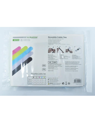Pack 20 Organizadores de Cables Avantree Multicolor