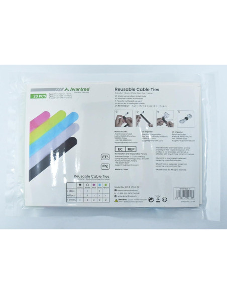 Pack 20 Organizadores de Cables Avantree Multicolor Pack 20 Organizadores de Cables Avantree Multicolor