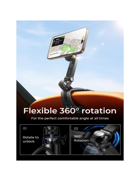 Soporte de Teléfono para Automóvil LISEN MagSafe 360 Negro Soporte de Teléfono para Automóvil LISEN MagSafe 360 Negro