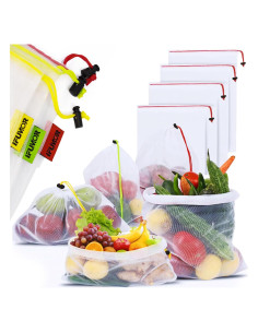 15 Bolsas de Malla Reutilizables iFUMOR Ecológicas Lavables