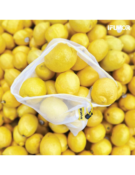 15 Bolsas de Malla Reutilizables iFUMOR Ecológicas Lavables 15 Bolsas de Malla Reutilizables iFUMOR Ecológicas Lavables