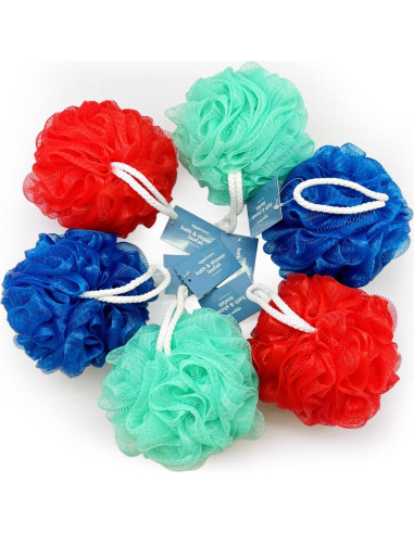 Esponjas de Baño Amazon Basics, Multicolor, Paquete de 6