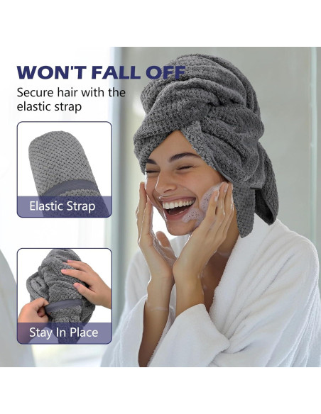 Paquete de 2 Toallas de Microfibra PUOMUE 60x93 cm Absorbentes