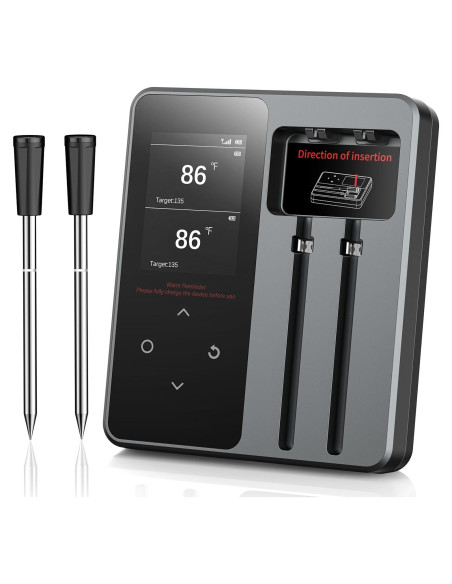 Termómetro Digital Inalámbrico AYMDKI FM2205 con App, 2 Sondas, IP67 Termómetro Digital Inalámbrico AYMDKI FM2205 con App, 2 Sondas, IP67