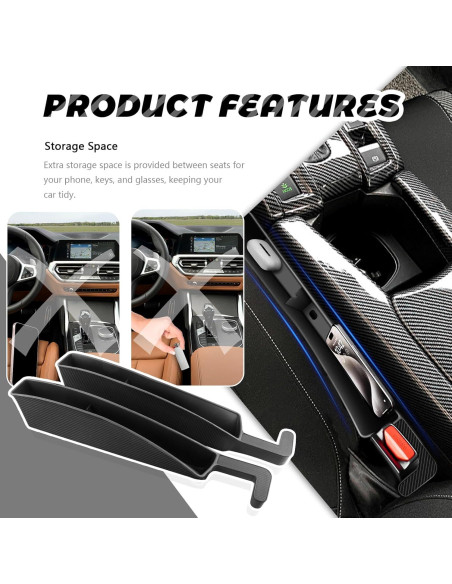 Organizador Relleno Espacio Asientos Coche Carleef Negro Organizador Relleno Espacio Asientos Coche Carleef Negro